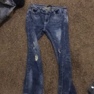 Women's Blue Distressed Jeans